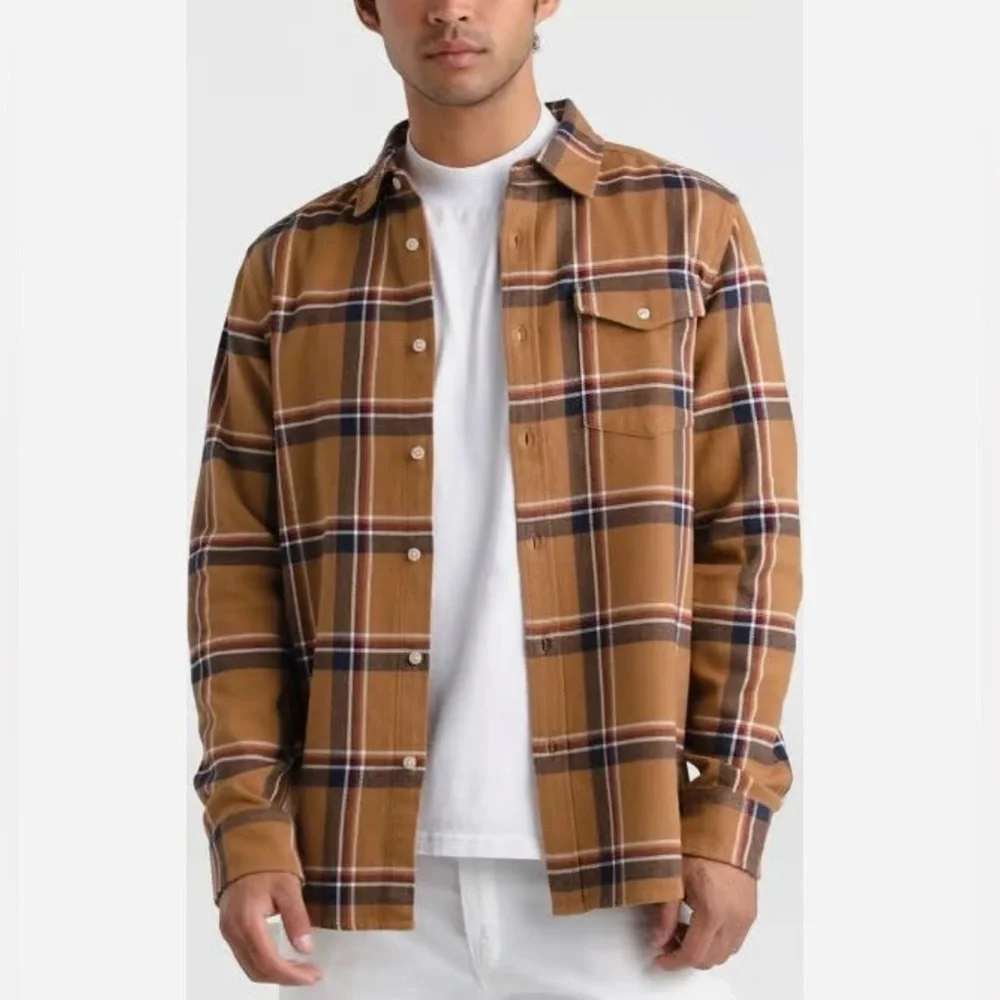 The North Face Men’s Arroyo Plaid Flannel Shirt, Brown/Blue/Red, Size M